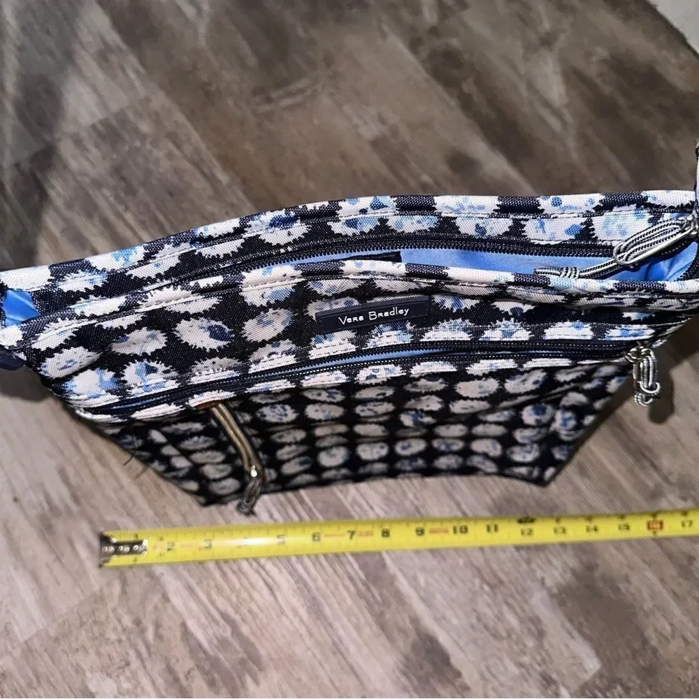 VERA BRADLEY CANVAS blue splash crossbody bag-iPad bag